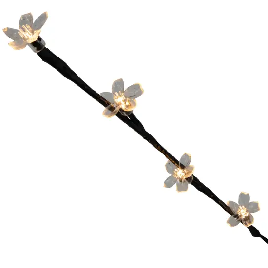 Northlight Lighted Cherry Blossom Tree Artificial Branches - 2.5' - Warm White Lights - Set of 3 Black {5}