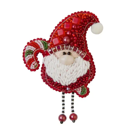 Beadwork kit for creating brooch Crystal Art Gnome BP-294C {1}