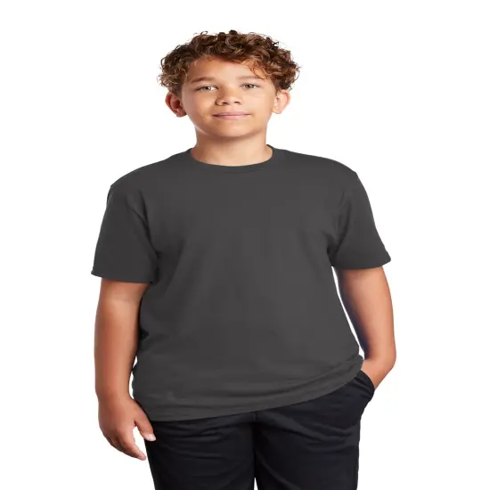 Next Level&reg; Youth CVC Crew Neck Short Sleeve T-Shirt Charcoal {1}