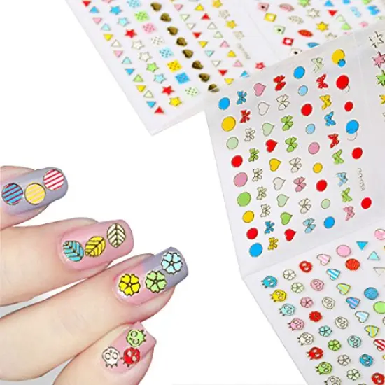 Wrapables Mini Colorful Shapes Nail Stickers Nail Art Set (24 Sheets) {1}