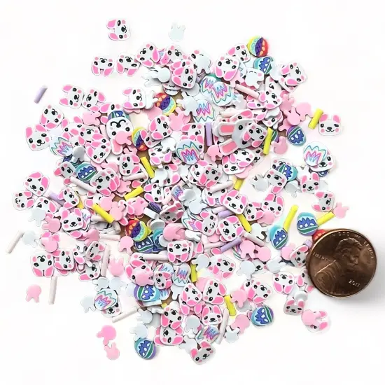 Buttons Galore Sprinkletz DIY Craft Embellishment Polymer Clay Pieces For Slime & Crafts 36 Grams - 3 Packs of Hoppy Easter {3}