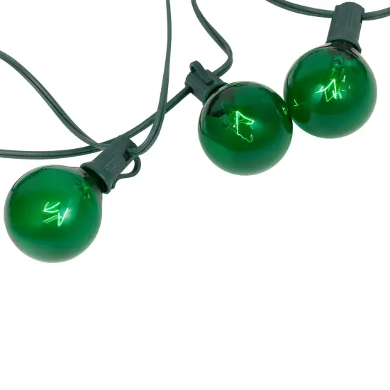 Northlight G50 Globe Indoor Outdoor Patio Light Set - Green - 9' Green Wire - 10ct {6}