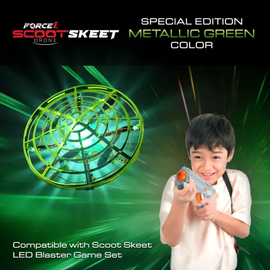 Force1 Scoot Skeet Drone Electronic Shooting Game for Kids (Drone Only)-Green {2}