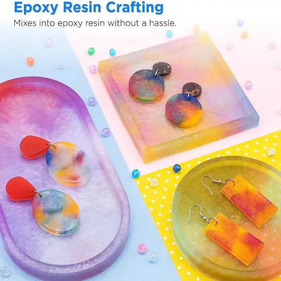 Rolio Mica Powder - 24 Color Pastel Set, 10g, Pearlescent Color Pigment - Art Set for Resin Epoxy - for Soap Making, Nail Polish, Lip Gloss, Eye Shadow, Slime & Candle Jars {5}