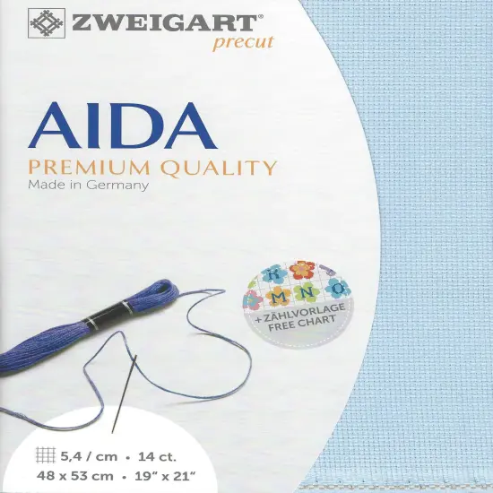 PrecutZweigart Stern-Aida 14 count Light Blue {1}