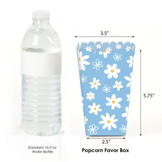 Big Dot of Happiness Blue Daisy Flowers - Floral Party Favor Popcorn Treat Boxes - Set of 12 {3}