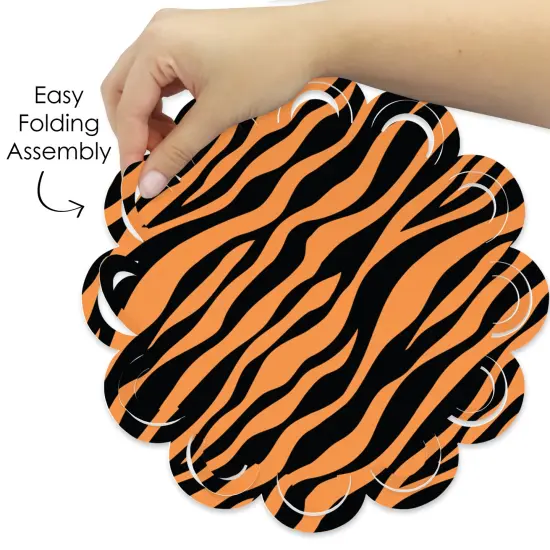 Big Dot of Happiness Tiger Print - Jungle Party Round Table Decorations - Paper Chargers - Place Setting For 12 {6}