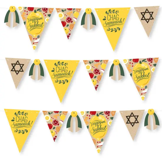 Big Dot of Happiness Sukkot - DIY Sukkah Jewish Holiday Pennant Garland Decoration - Triangle Banner - 30 Pieces {1}