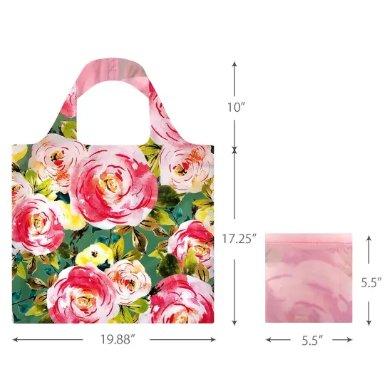 Wrapables AllyBag Collection Reusable Shopping Bag Pink Peonies {2}