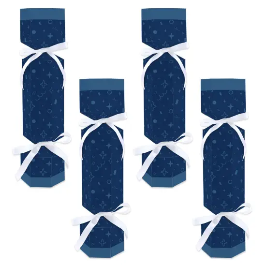Big Dot of Happiness Navy Confetti Stars - No Snap Simple Party Table Favors - DIY Cracker Boxes - Set of 12 {1}