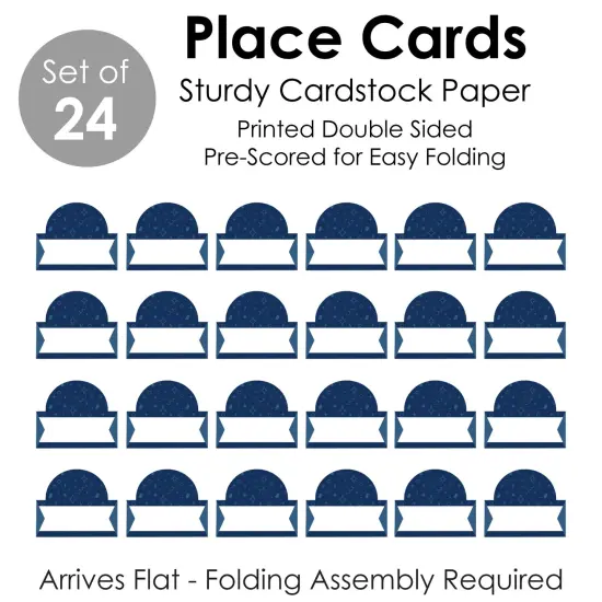 Big Dot of Happiness Navy Confetti Stars - Simple Party Decorations Tent Buffet Card - Table Setting Name Place Cards - Set of 24 {7}