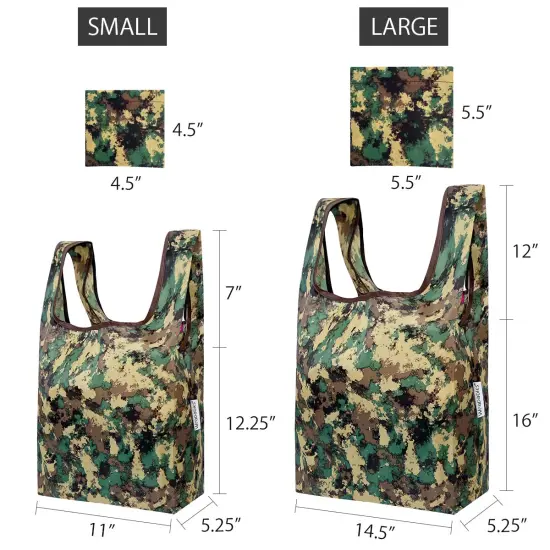 Wrapables JoliBag Collection Reusable Shopping Bag (Set of 2) Green Camo {2}
