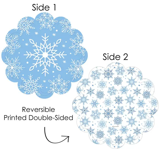 Big Dot of Happiness Blue Snowflakes - Winter Holiday Party Round Table Decorations - Paper Chargers - Place Setting For 12 {4}