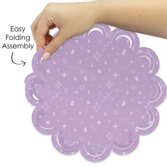 Big Dot of Happiness Purple Confetti Stars - Simple Party Round Table Decorations - Paper Chargers - Place Setting For 12 {6}