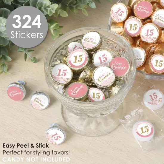 Big Dot of Happiness Mis Quince Anos - Quinceanera Sweet 15 Birthday Party Small Round Candy Stickers - Party Favor Labels - 324 Count {3}