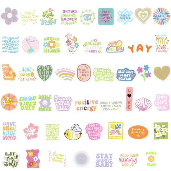 Wrapables Waterproof Vinyl Stickers for Water Bottles, Laptop, Phones, Skateboards, Decals for Teens, 100pcs Motivational {3}