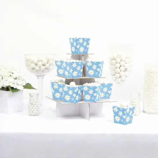 Big Dot of Happiness Blue Daisy Flowers - Party Mini Favor Boxes - Floral Party Treat Candy Boxes - Set of 12 {6}
