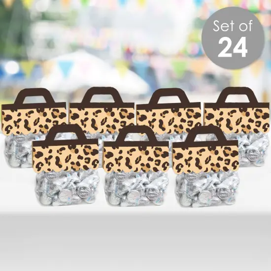 Big Dot of Happiness Leopard Print - DIY Cheetah Party Clear Goodie Favor Bag Labels - Candy Bags with Toppers - Set of 24 {3}