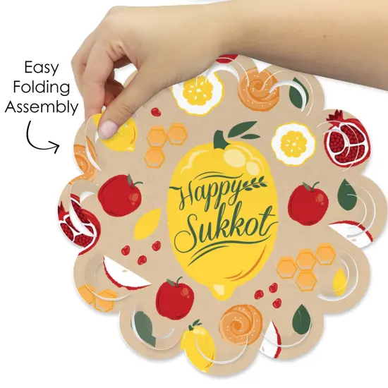 Big Dot of Happiness Sukkot - Sukkah Jewish Holiday Round Table Decorations - Paper Chargers - Place Setting For 12 {6}