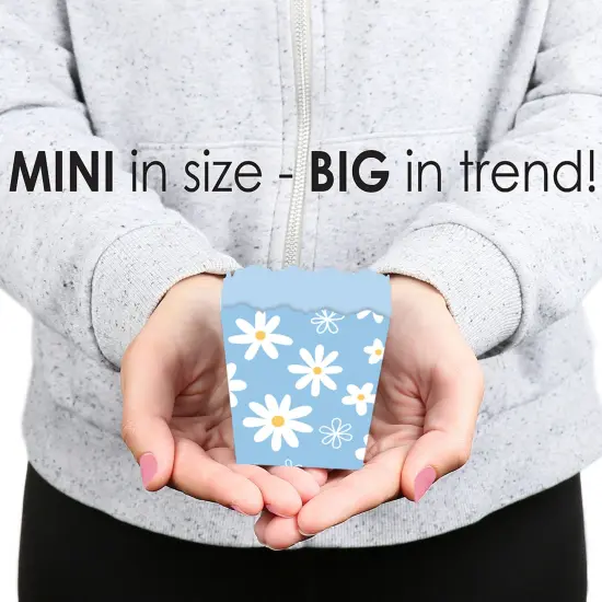 Big Dot of Happiness Blue Daisy Flowers - Party Mini Favor Boxes - Floral Party Treat Candy Boxes - Set of 12 {7}