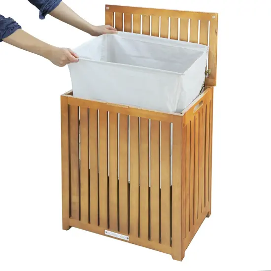 Oceanstar Spa-Style Bamboo Laundry Hamper Brown {6}