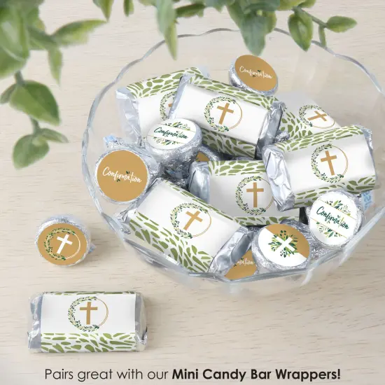 Big Dot of Happiness Confirmation Elegant Cross - Religious Party Small Round Candy Stickers - Party Favor Labels - 324 Count {7}