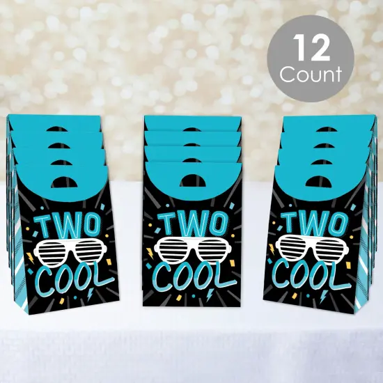 Big Dot of Happiness Two Cool - Boy - Blue 2nd Birthday Party Gift Favor Bags - Party Goodie Boxes - Set of 12 {3}