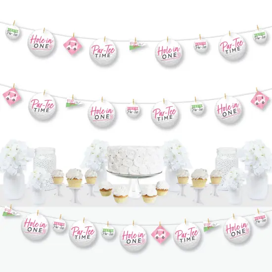 Big Dot of Happiness Golf Girl - Pink Birthday Party or Baby Shower DIY Decorations - Clothespin Garland Banner - 44 Pieces {1}