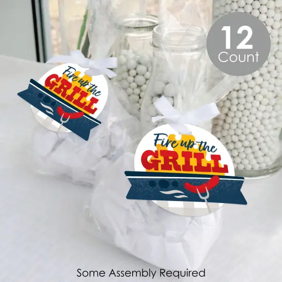 Big Dot of Happiness Fire Up the Grill - Summer BBQ Picnic Party Clear Goodie Favor Bags - Treat Bags With Tags - Set of 12 {3}