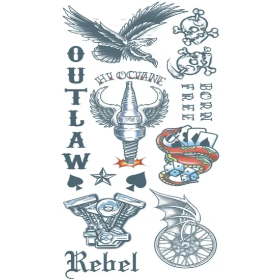 Biker Gang Rebel Outlaw Tattoos Costume Accessory {1}