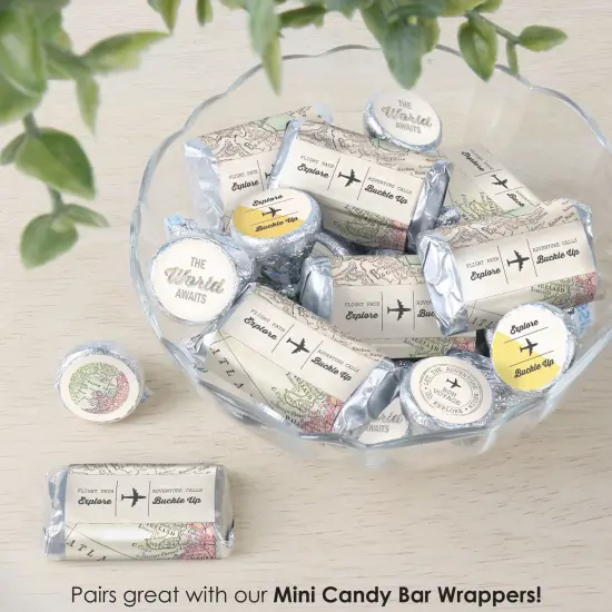 Big Dot of Happiness World Awaits - Travel Themed Party Small Round Candy Stickers - Party Favor Labels - 324 Count {7}