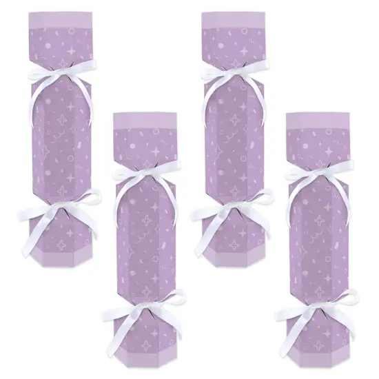 Big Dot of Happiness Purple Confetti Stars - No Snap Simple Party Table Favors - DIY Cracker Boxes - Set of 12 {1}