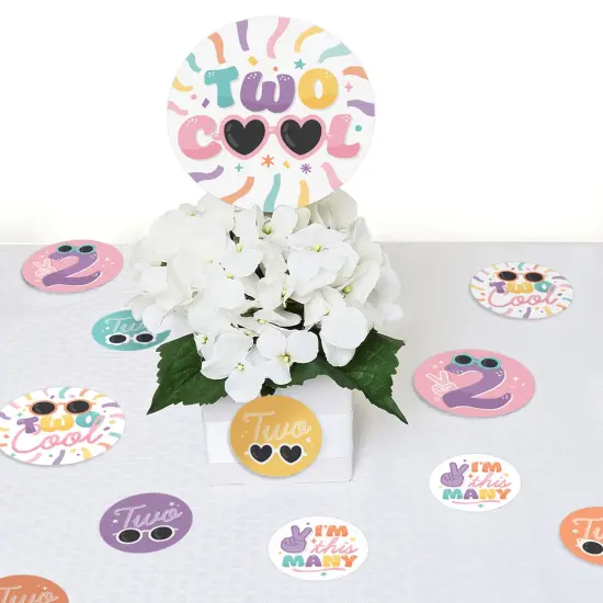 Big Dot of Happiness Two Cool - Girl - Pastel 2nd Birthday Party Giant Circle Confetti - Party Decorations - Large Confetti 27 Count {7}