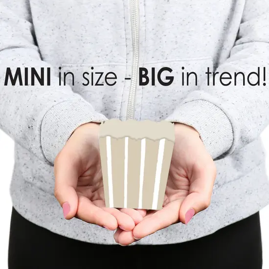 Big Dot of Happiness Tan Stripes - Party Mini Favor Boxes - Simple Party Treat Candy Boxes - Set of 12 {6}