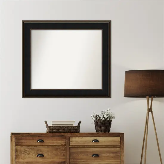 Mezzanine Espresso Non-Beveled Custom Framed Bathroom Vanity Wall Mirror {1}