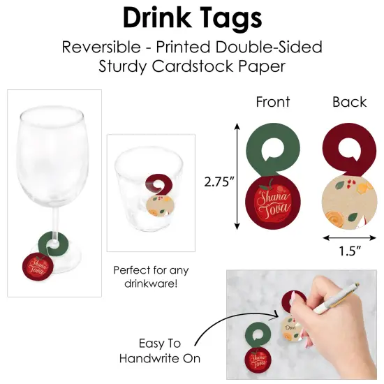 Big Dot of Happiness Rosh Hashanah - Jewish New Year Party Paper Charger and Table Decorations - Chargerific Kit - Place Setting for 8 {7}