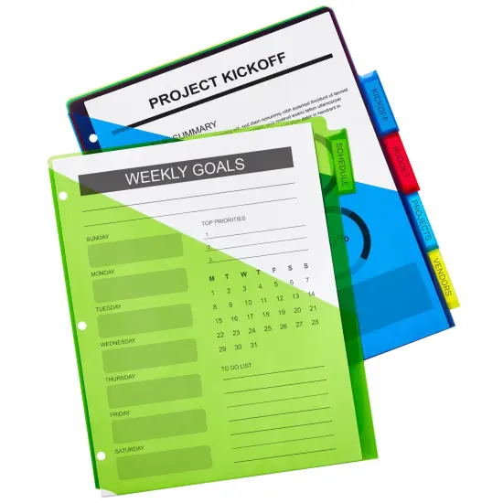 Avery Dividers for 3 Ring Binders, 5-Tab Binder Dividers, Two-Pocket Plastic Binder Dividers, Insertable Big Tab, Multicolor, 3 Sets (71906) {2}