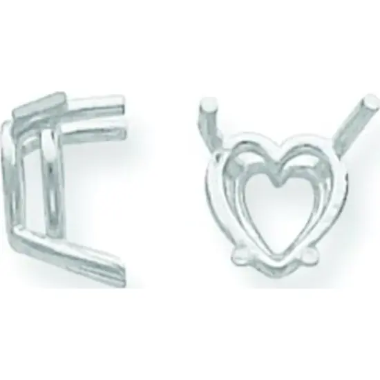 14K White Gold 4 Prong Heart Setting 3mm {1}