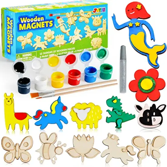 JOYIN Wooden Magnets, Spring Arts & Crafts for Boys and Girls Ages 4+, Childrens Painting Craft Activities Kit, Craft Toys Gifts for 4, 5, 6, 7, 8, 9, 10, 11 & 12 Year Old Kids {2}