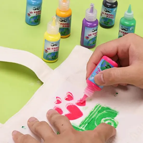 3D Fabric Paint Set - 12 Colors, 0.67 oz Each, 3D Paint for Clothing, T-Shirts, Crafts, and Fabric Decorating {3}