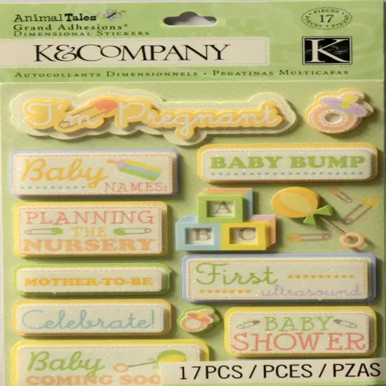K & Company Animal Tales Awaiting Baby Grand Adhesions Dimensional Stickers {1}