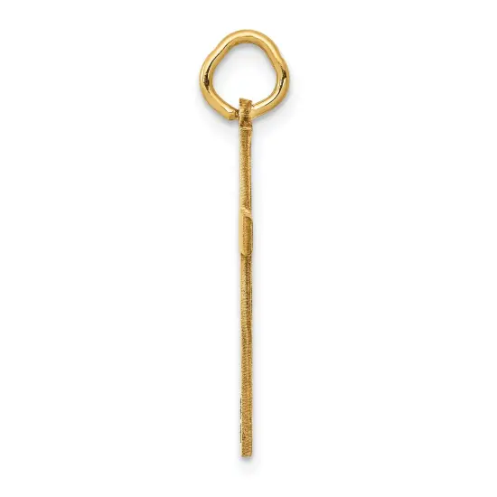 14K Gold Laser Designed Cross Charm Pendant Jewelry 27 x 13 mm {4}