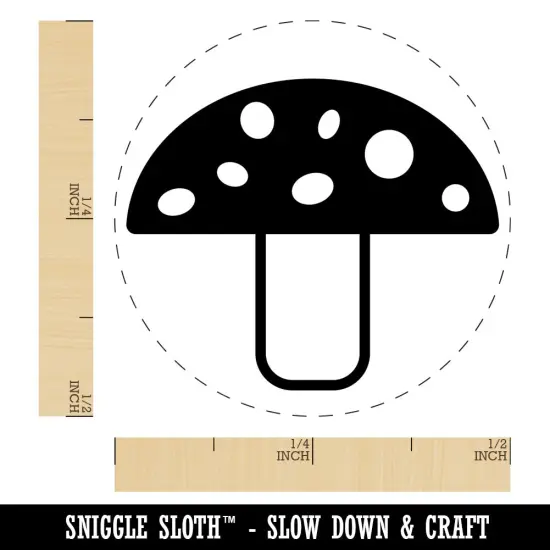 Toadstool Mushroom Self-Inking Rubber Stamp for Stamping Crafting Planners Brown {1}