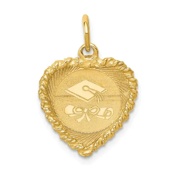 14K Yellow Gold Graduation Cap Diploma Charm Pendant Jewerly 26mm x 21mm {1}