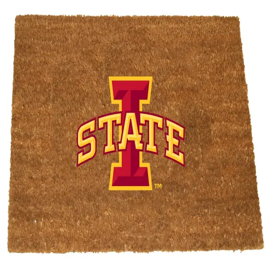 The Memory Company NCAA Iowa State Cyclones Logo Rectangular Coir Door Mat 29.5" x 19.5" Brown {1}