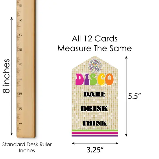 Big Dot of Happiness 70's Disco - 1970s Disco Fever Party Game Pickle Cards - Dare, Drink, Think Pull Tabs - Set of 12 {6}