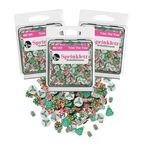 Buttons Galore Sprinkletz DIY Craft Embellishment Polymer Clay Pieces 36 Grams - 3 Packs of Trim the Tree {1}