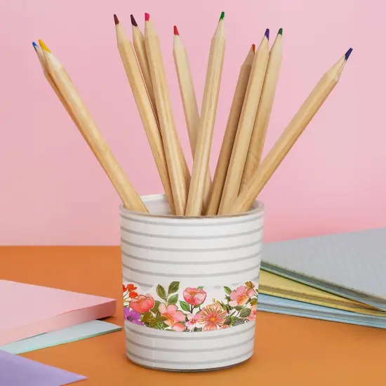 Wrapables Landscape Floral Metallic Gold Foil Washi Tape, 30mm x 3M Blushing Blossoms {4}