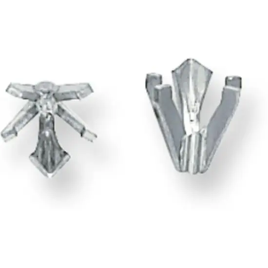 14K White Gold 5 Prong Heart V-End Setting 4mm {1}