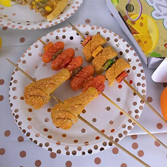 4 Pack Plastic Tablecloths for Rectangle Tables, Waterproof Disposable Party Table Cloths with Rose Gold Dot, Table Covers for Decorations, Baby Shower, Birthday, Mothers Day, 54&rdquo; x 108&rdquo; {3}